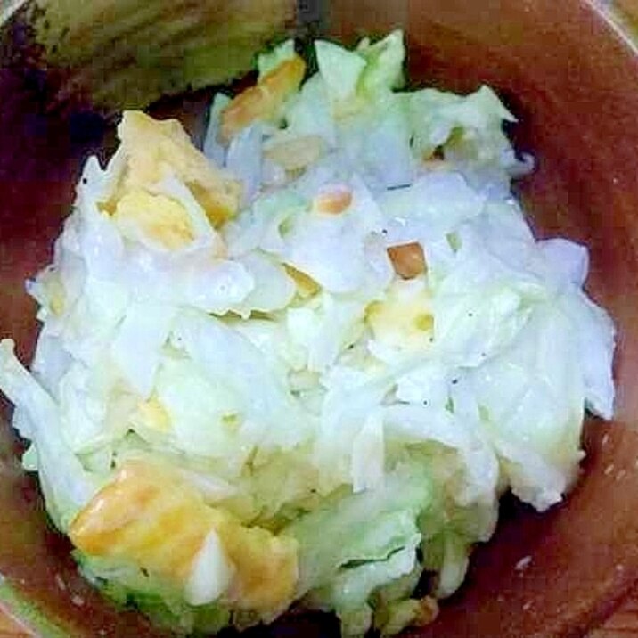 塩もみキャベツにんにくクラッカーマヨサラダ